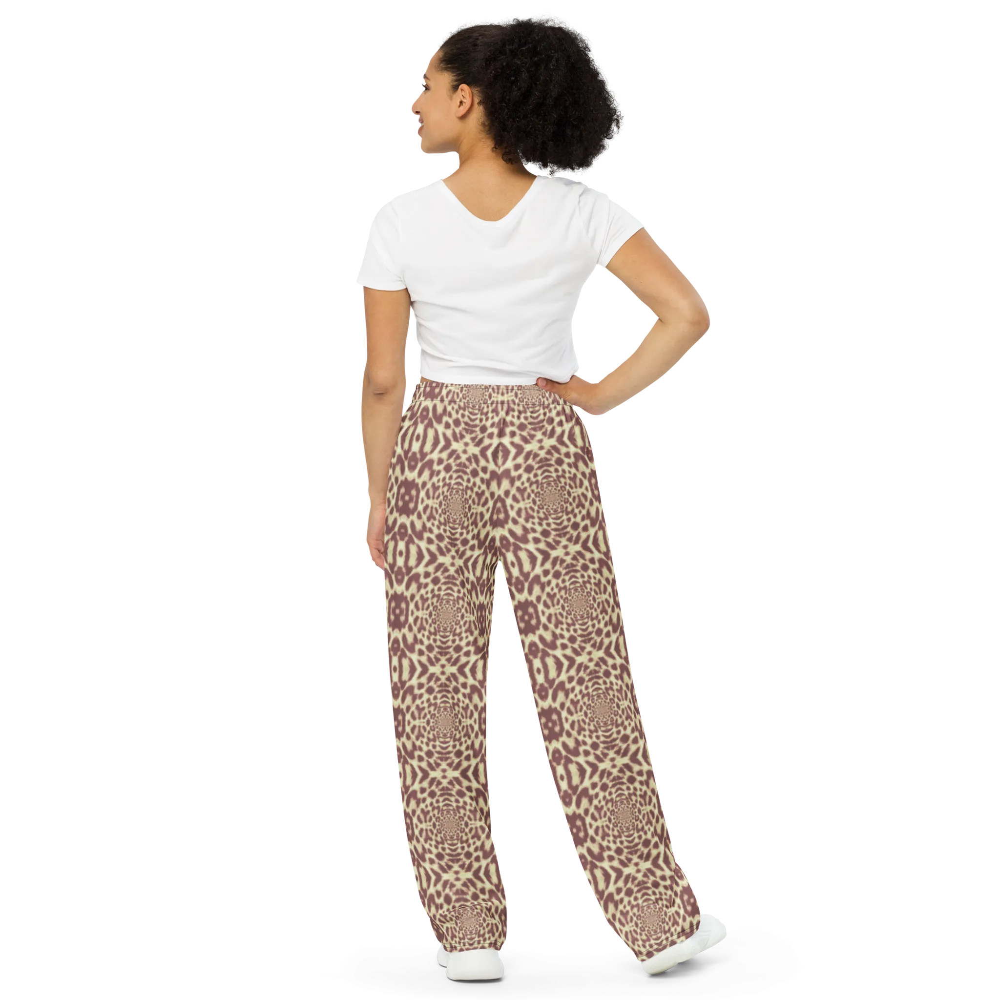 Recursia Contemplative Jaguar II Women's Wide Leg Pants In Pink