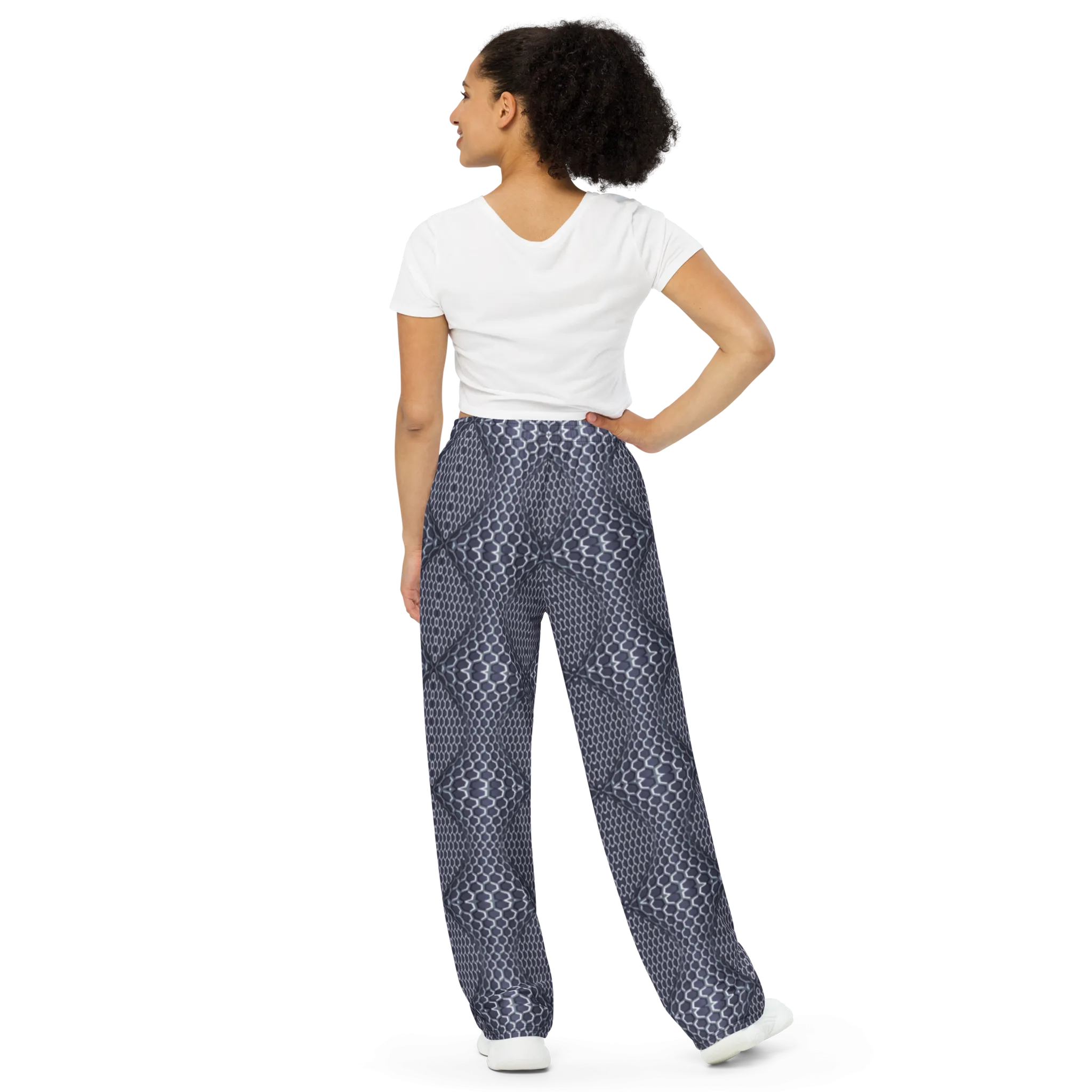 Recursia Illusions Game Women's Wide Leg Pants In Blue