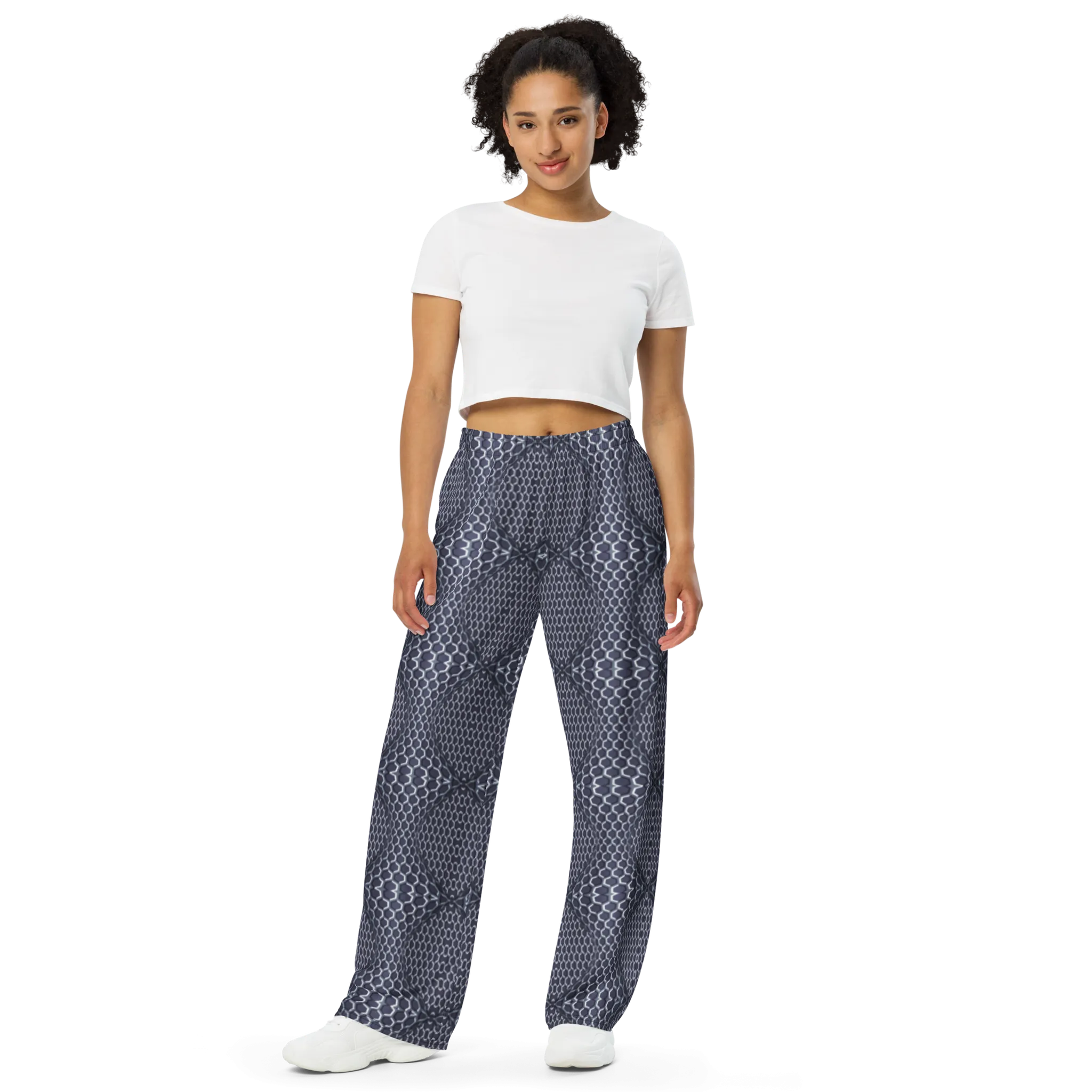 Recursia Illusions Game Women's Wide Leg Pants In Blue