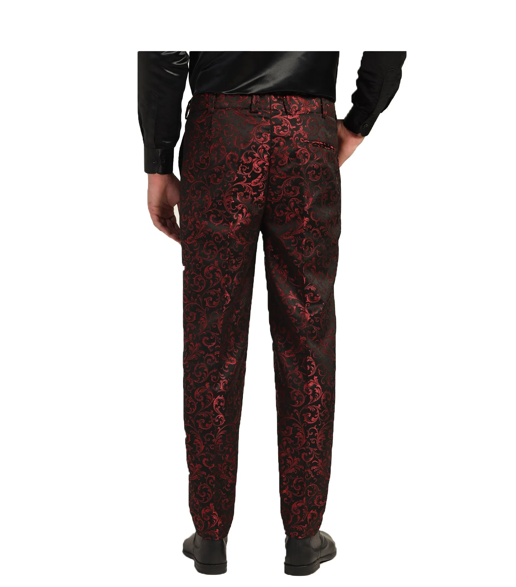 Red/Black Steampunk Brocade Trouser