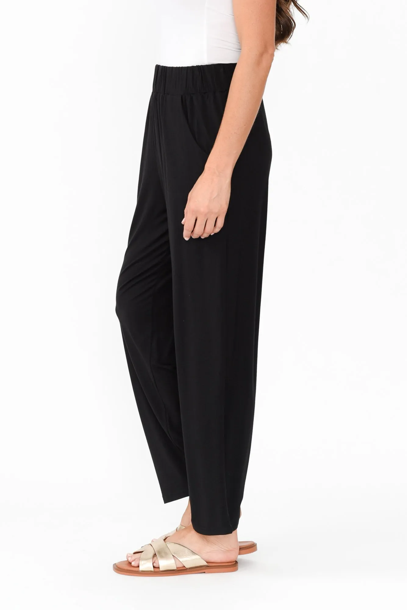 Rosella Black Bamboo Pants