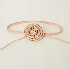 Rosette Leather Wrap Belt