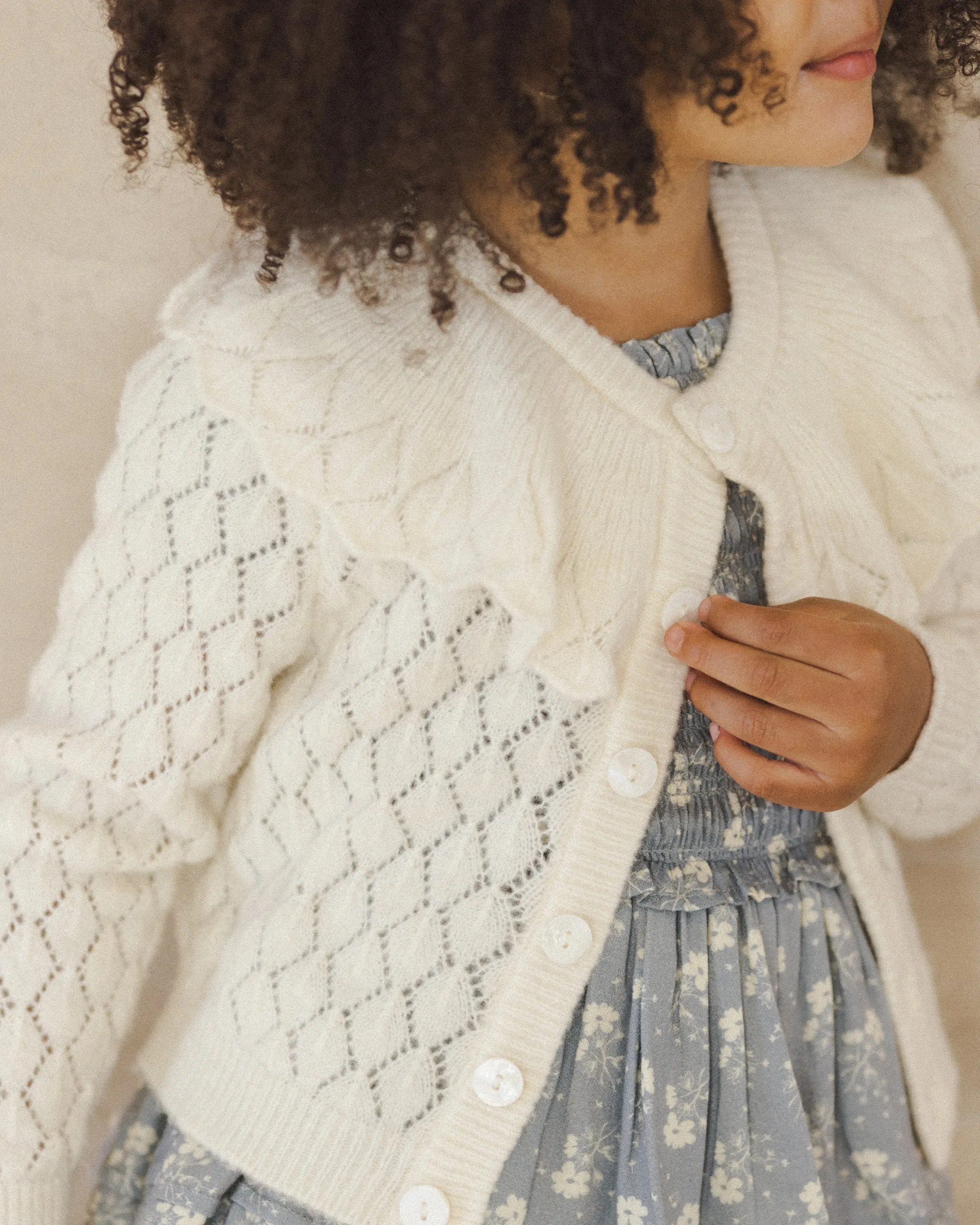 Ruffle Cardigan | Ivory