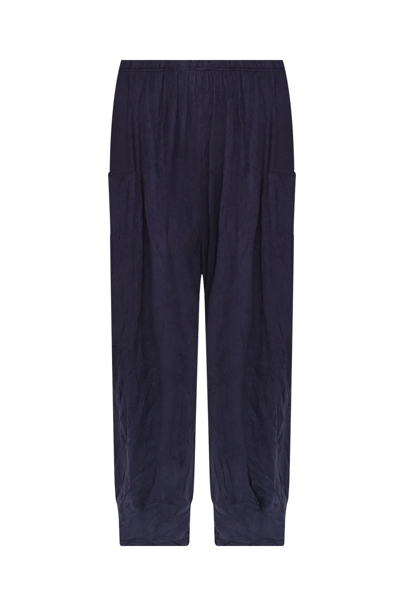 Rylee Dark Navy Crinkle Cotton Pants