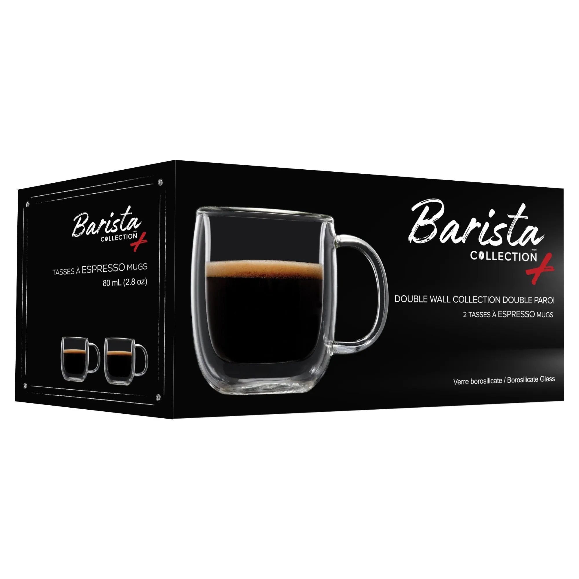 Safdie & Co. Espresso Glass Double Wall 4PC Set 80ML Barista