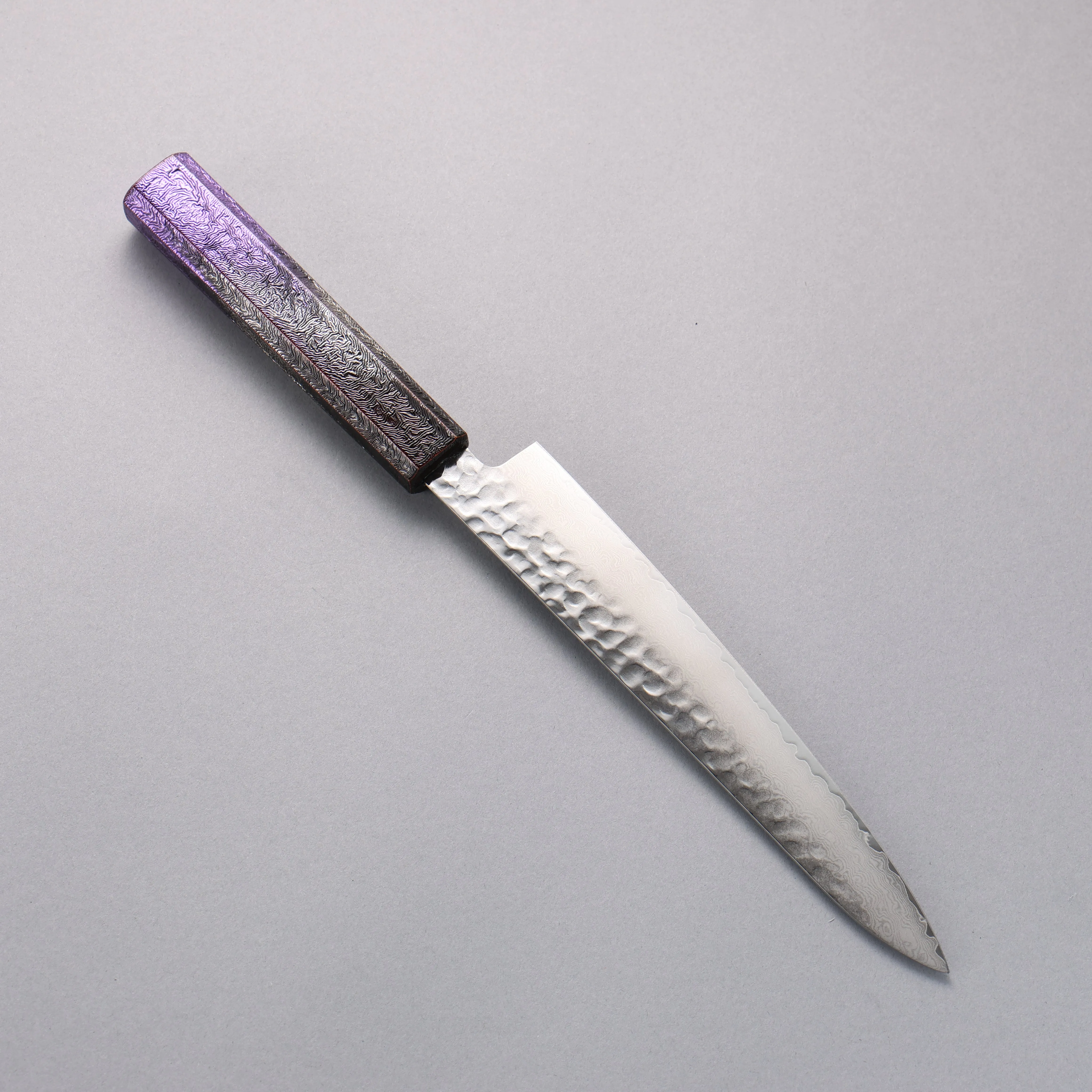 Sakai Takayuki Rinnou VG10 33 Layer Damascus Petty-Utility 180mm Purple Lacquered Handle