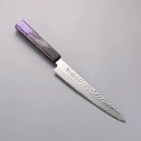 Sakai Takayuki Rinnou VG10 33 Layer Damascus Petty-Utility 180mm Purple Lacquered Handle