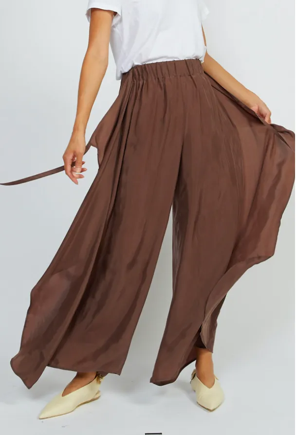 Shosh Cupro Wrap Pants Cafe au Lait