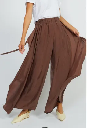 Shosh Cupro Wrap Pants Cafe au Lait