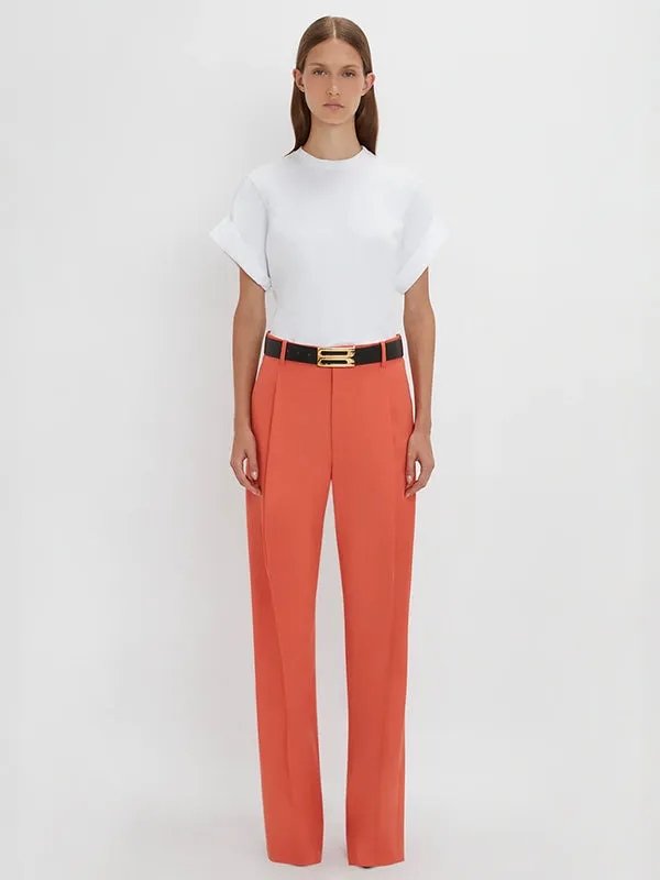 Single Pleat Trouser in Papaya