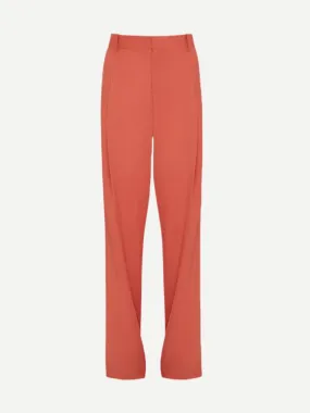 Single Pleat Trouser in Papaya