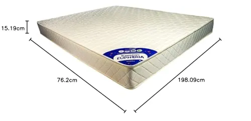 Sleepkraft Euphoria Luxury Memory Foam Mattress, 78 inches x 30 inches x 6 inches (Off-White)