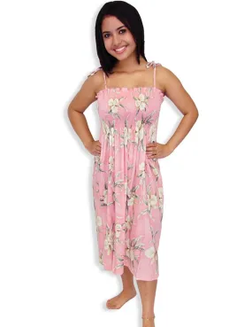 Smock Hawaiian Dress Malana Orchids