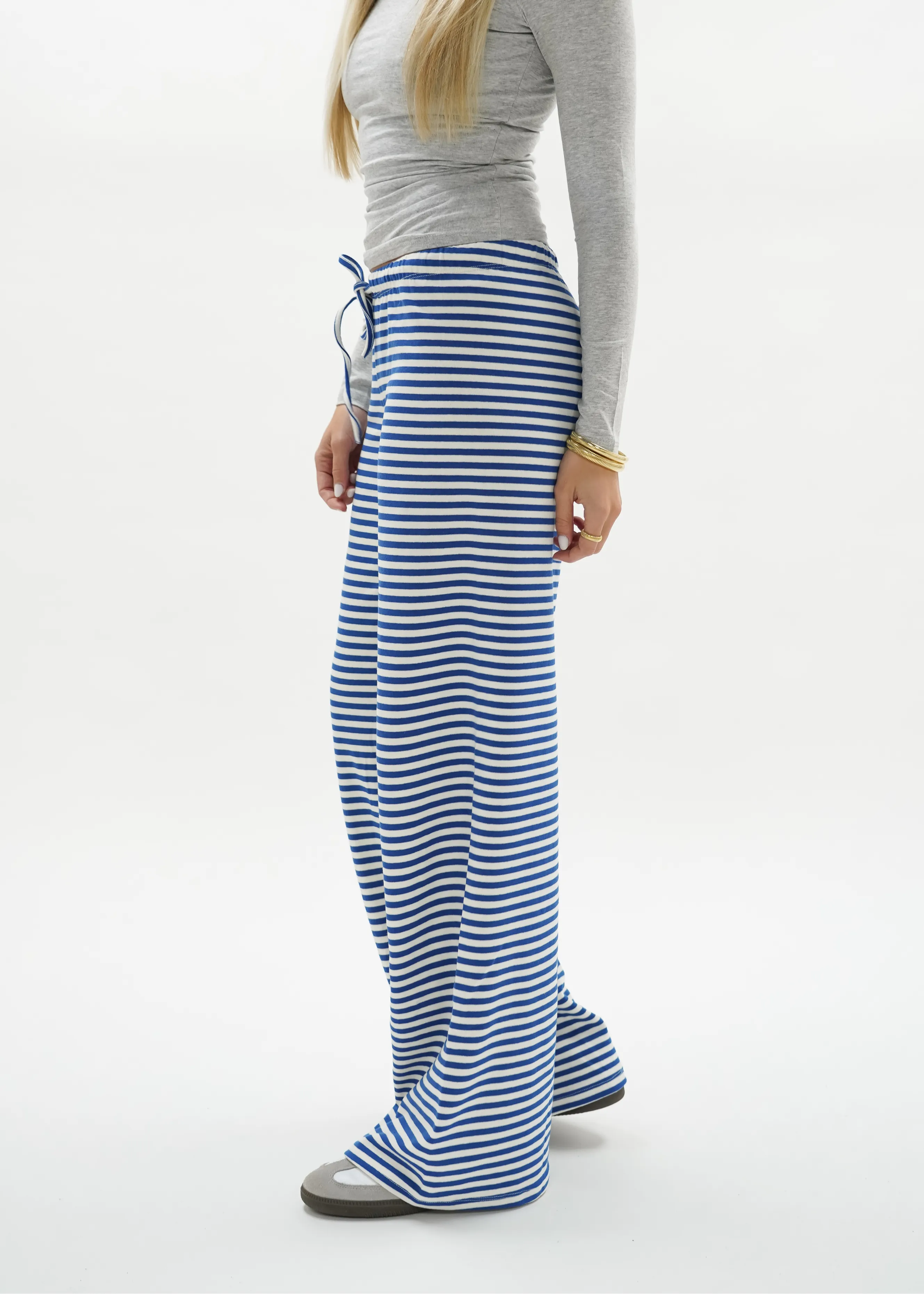 Soft striped pants crème/blue (tall)