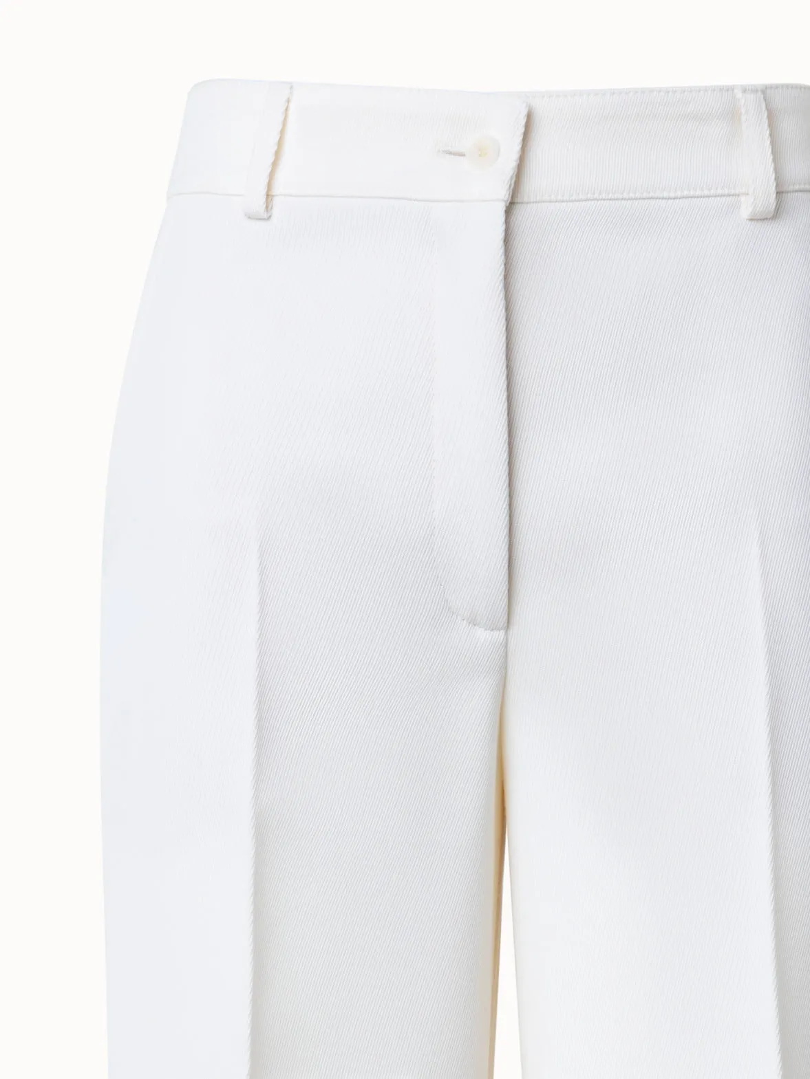 Straight Cropped Pants in Wool Tricotine