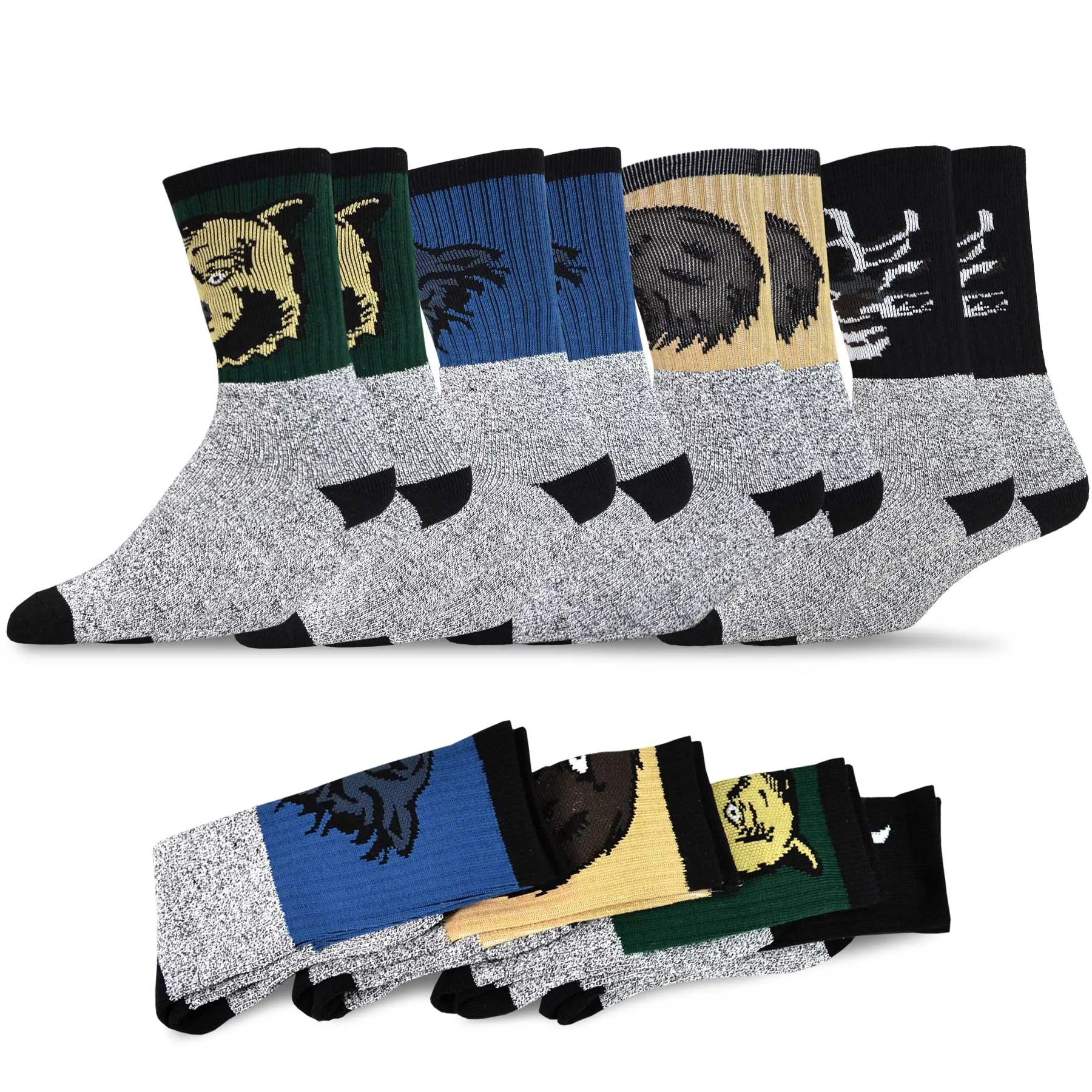 TeeHee Socks Men's Thermal Cotton Crew Animal 4-Pack (51170)