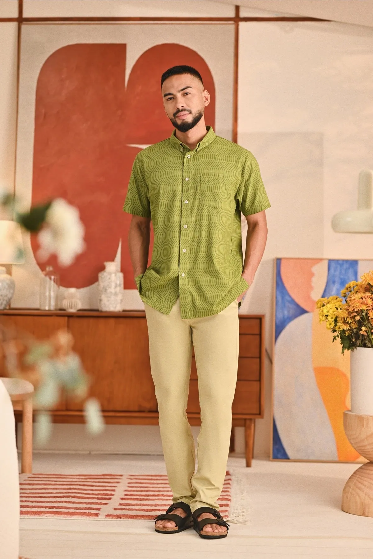 The Perfect Men Slim Fit Pants - Tea Green