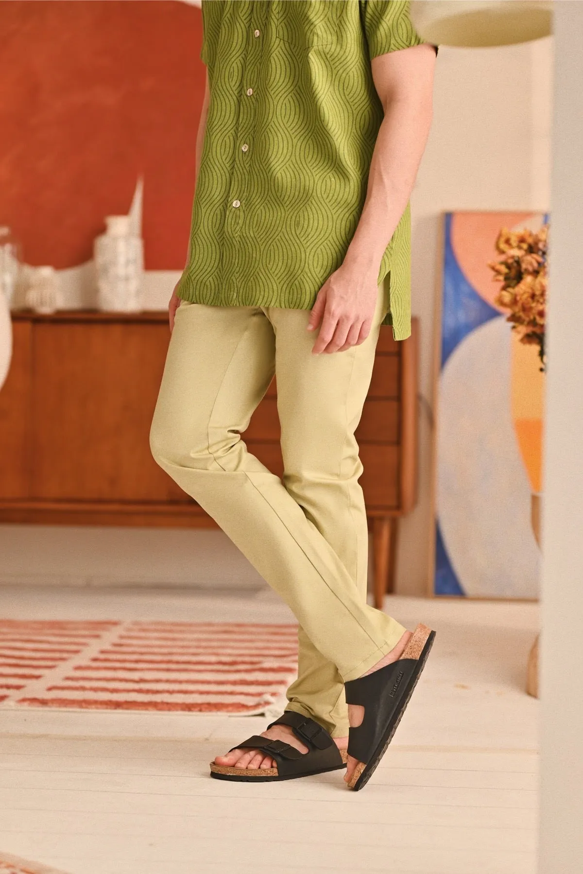 The Perfect Men Slim Fit Pants - Tea Green