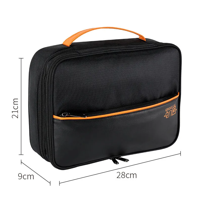 three-layer travel handbag