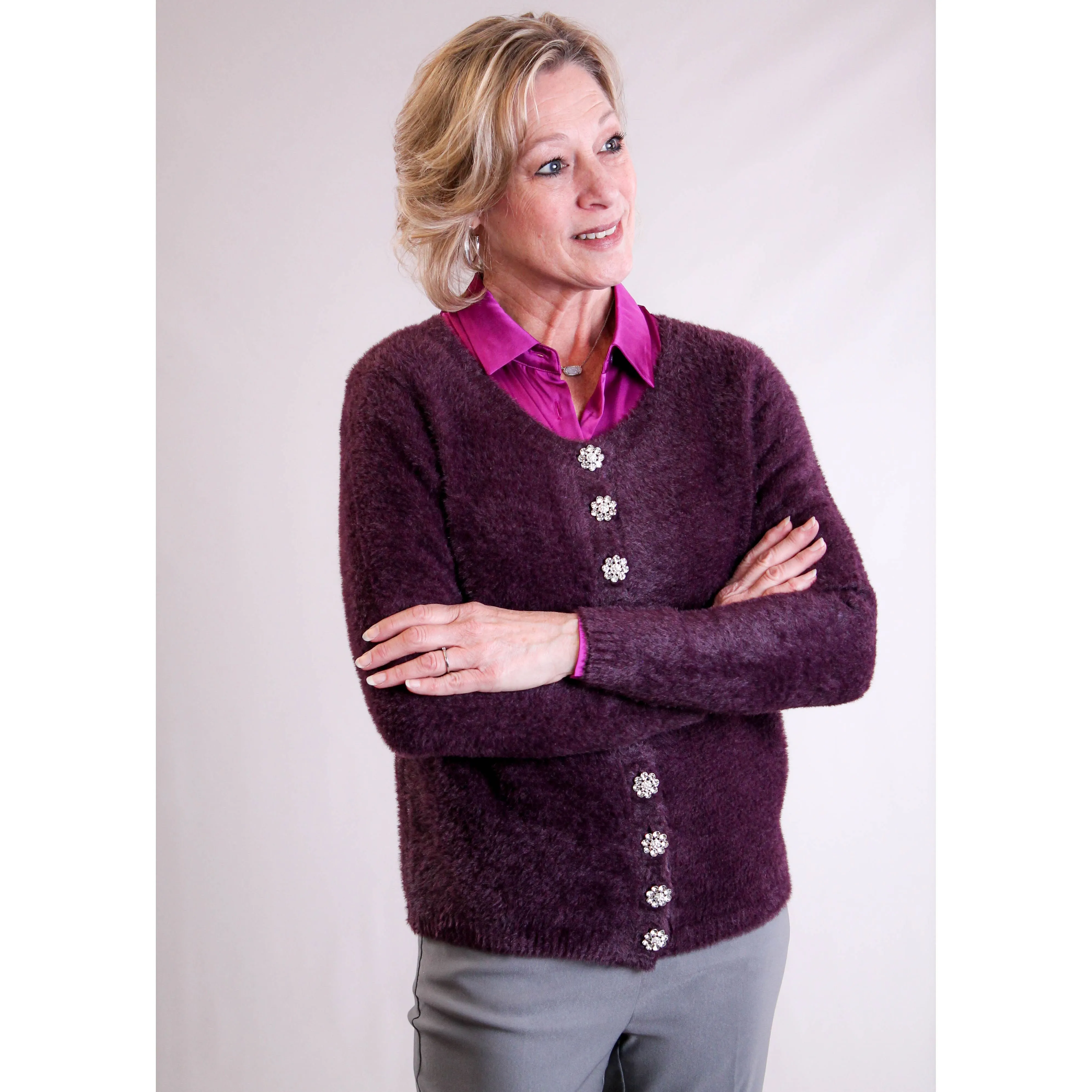 Tribal Sportswear Sweater Cardigan with Fancy Buttons