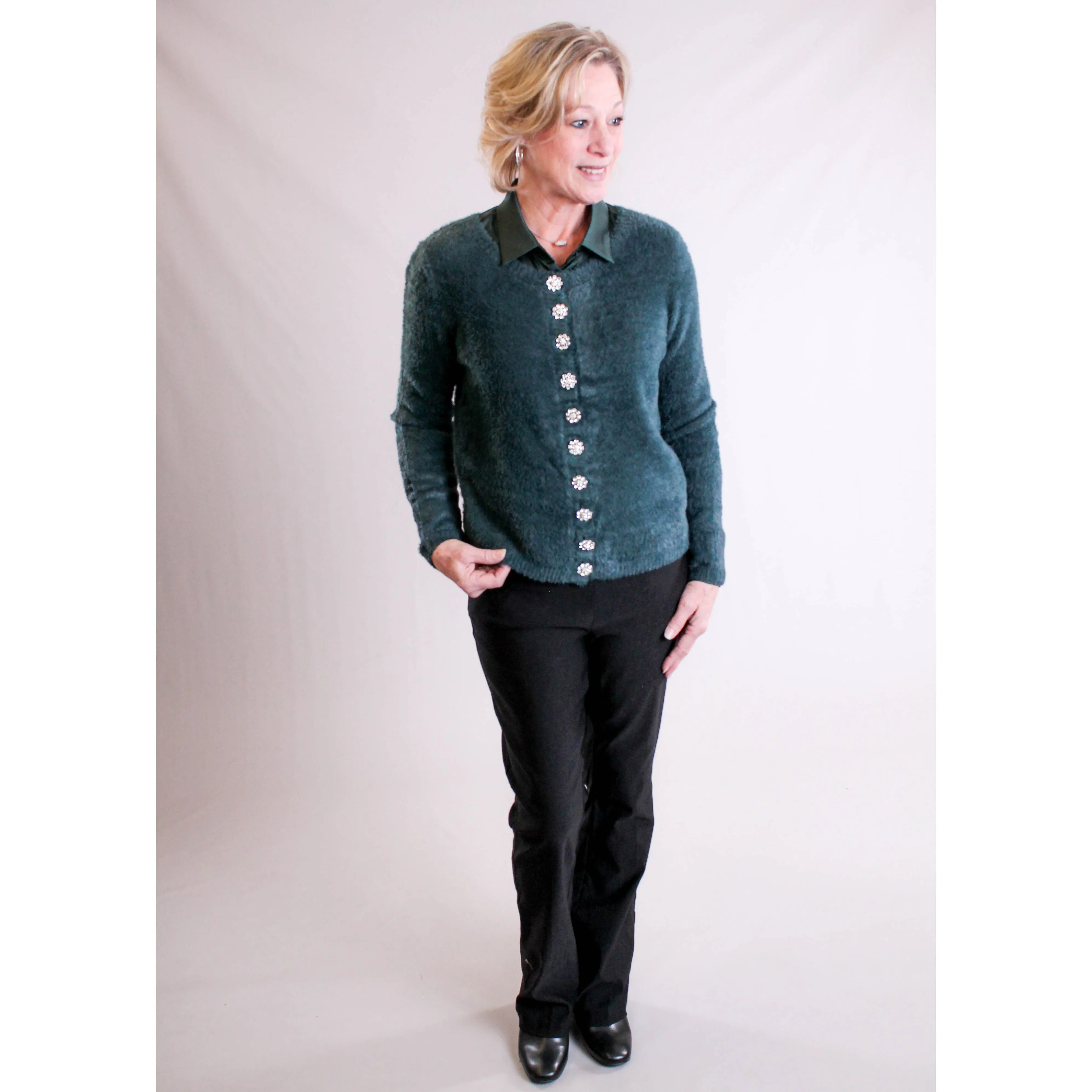 Tribal Sportswear Sweater Cardigan with Fancy Buttons