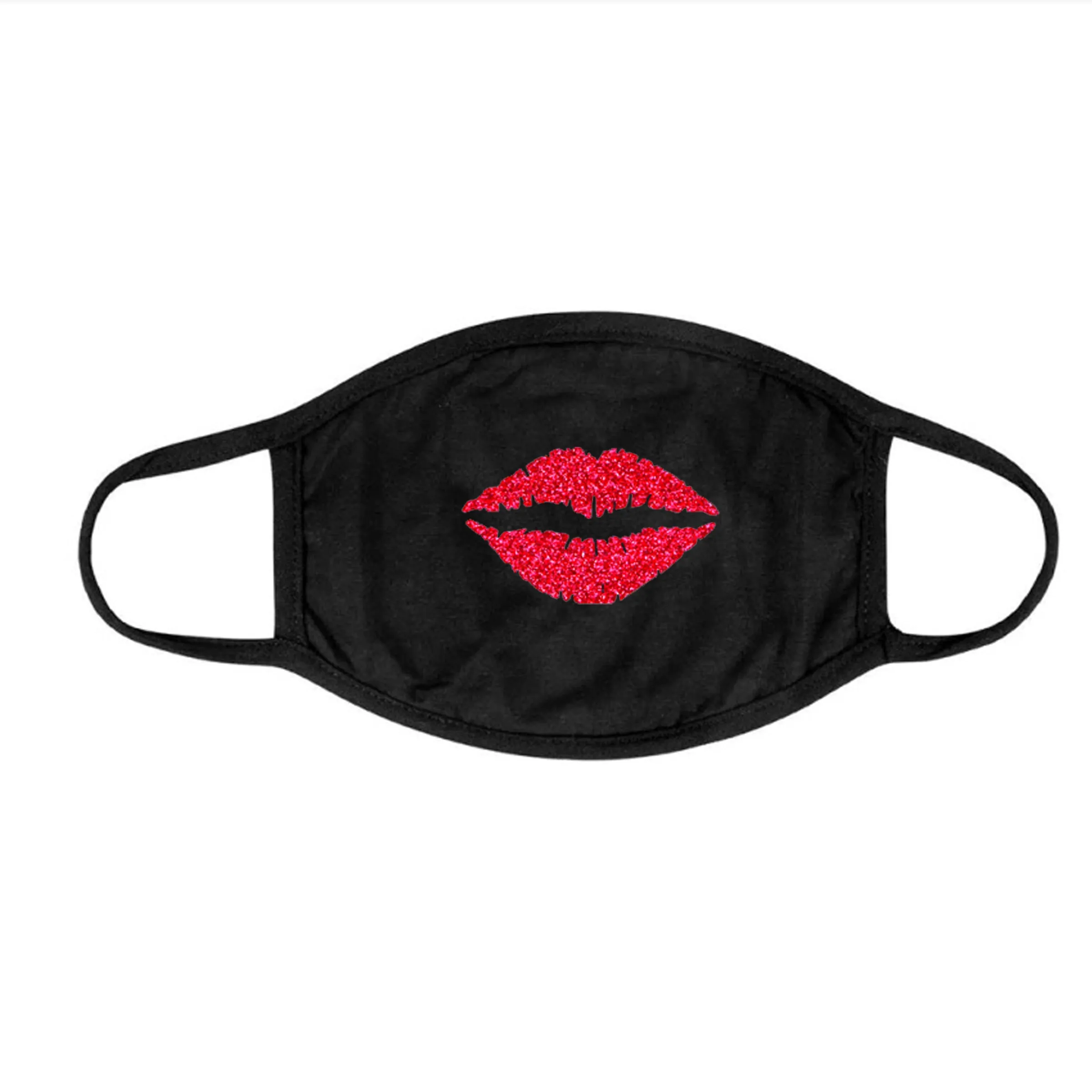 Two Layer Cotton Glitter Lips Face Mask