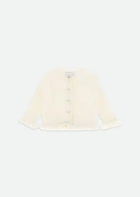 Tyler Baby Ribbed Cardigan Vanilla