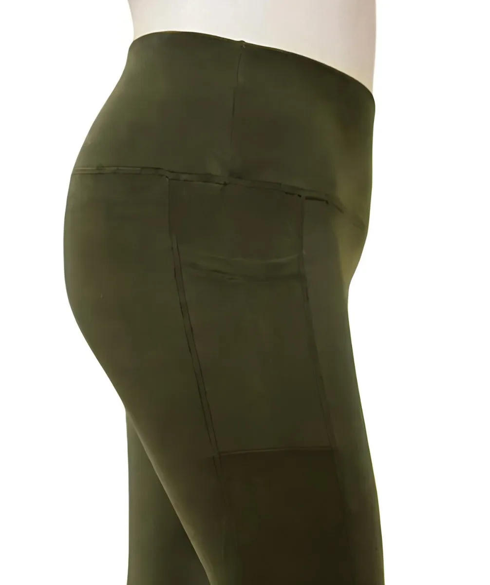 Veronica Fleece Lined Women's Plus-Size Leggings Green Sizes 16 - 26