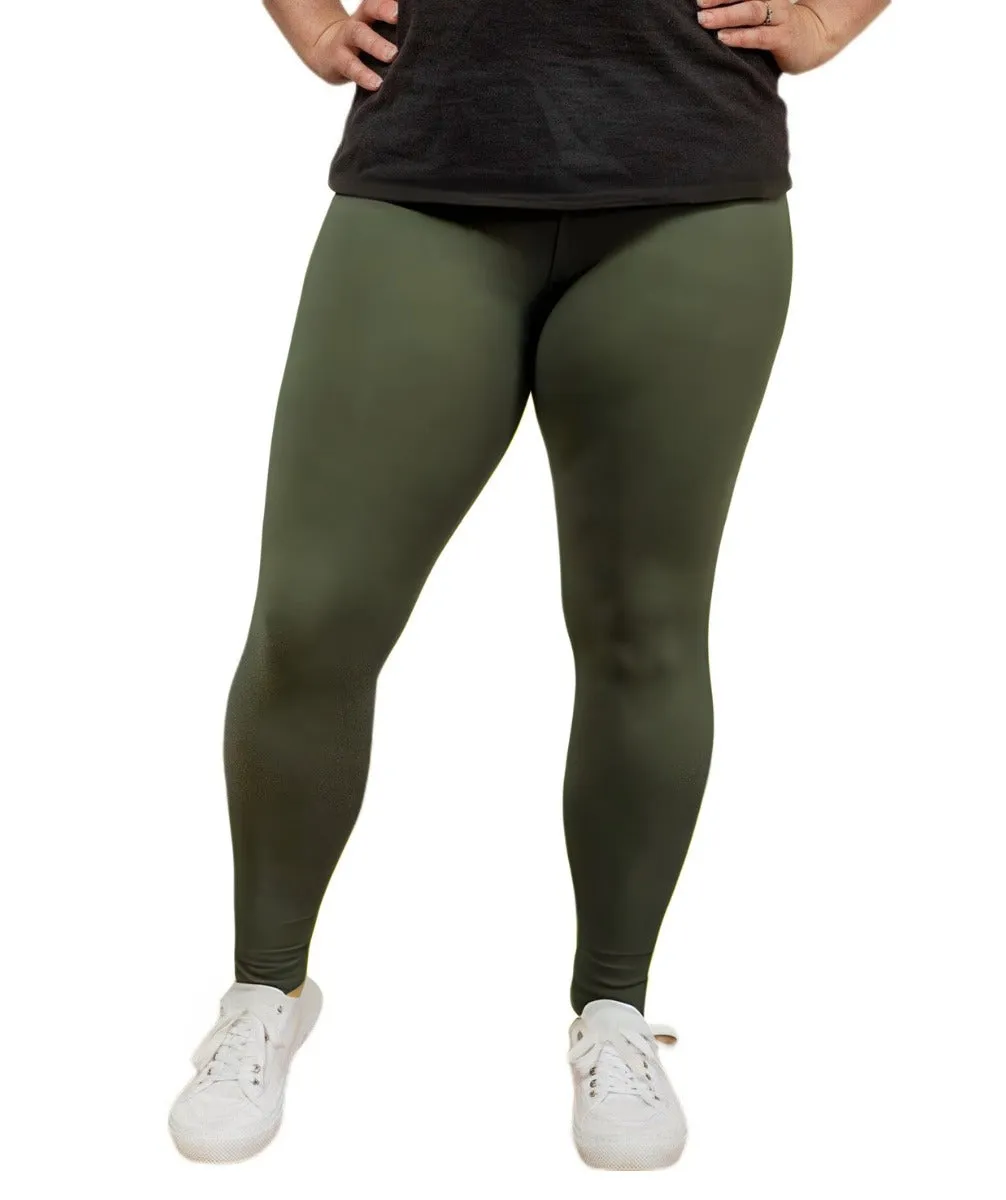 Veronica Fleece Lined Women's Plus-Size Leggings Green Sizes 16 - 26