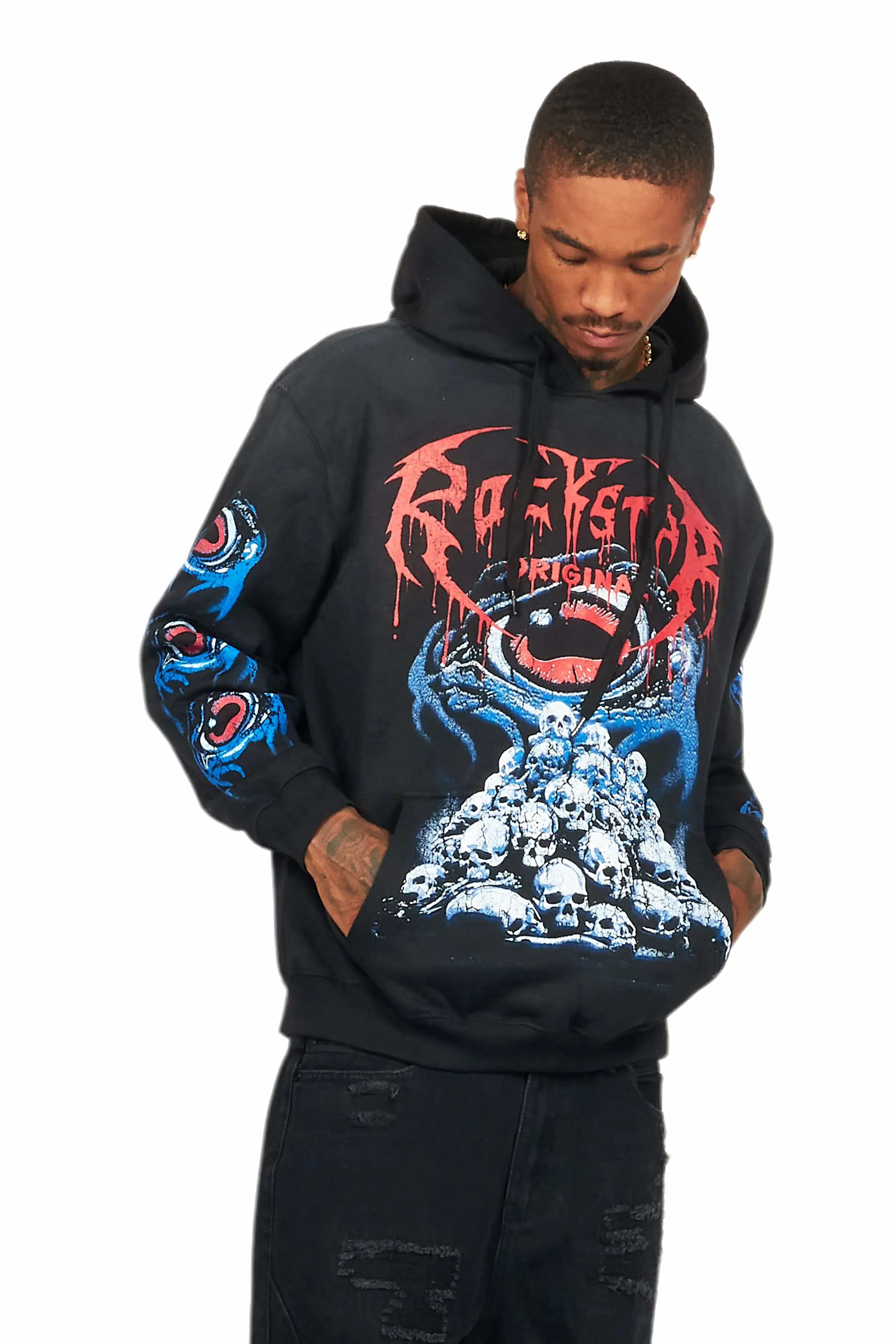 Vicious Black Graphic Hoodie