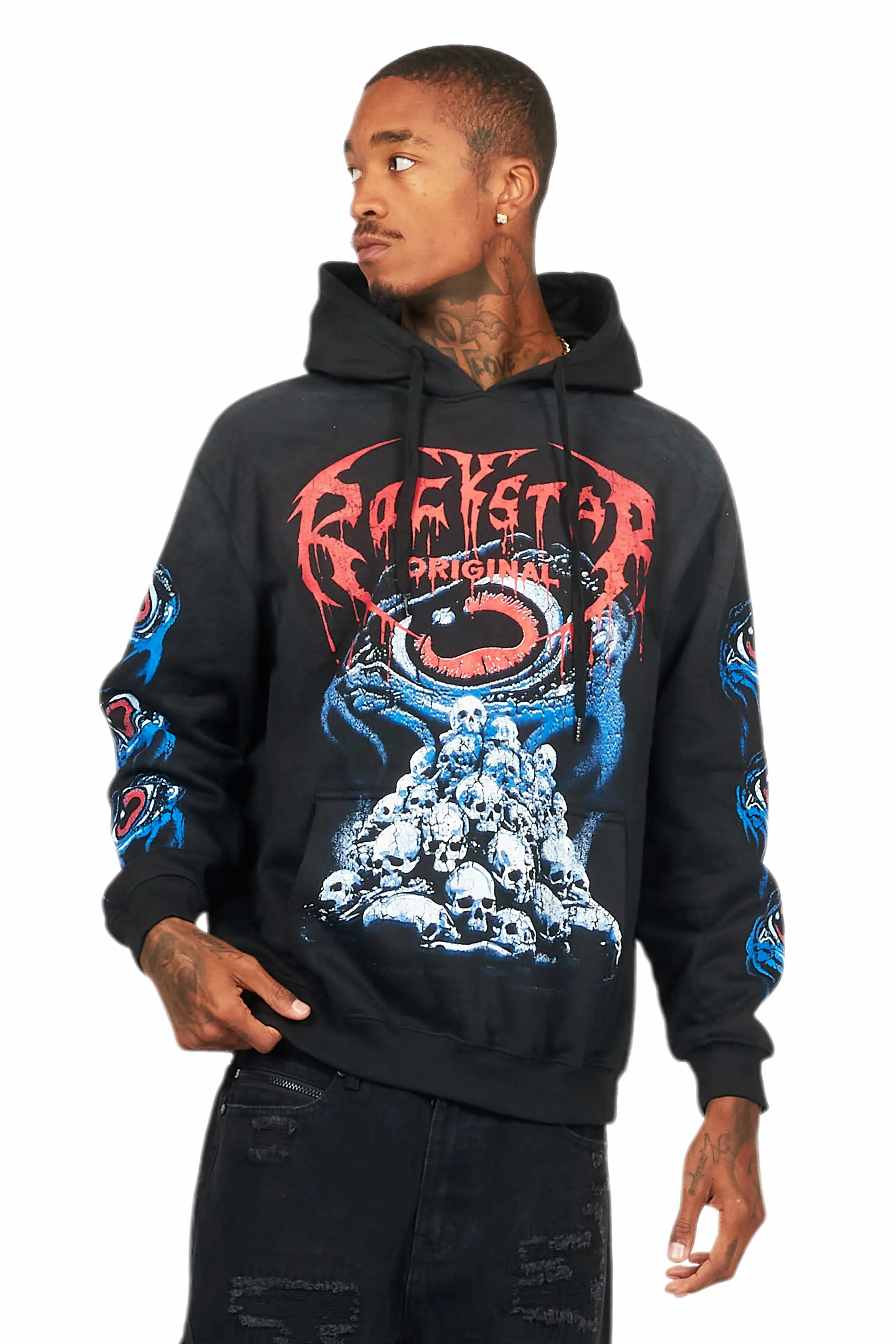 Vicious Black Graphic Hoodie