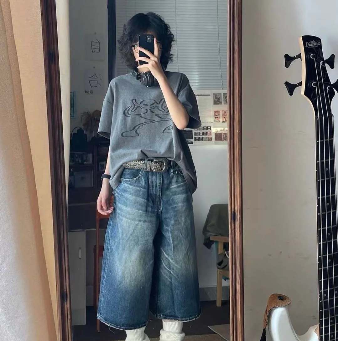 Washed Whiskers Denim Jorts