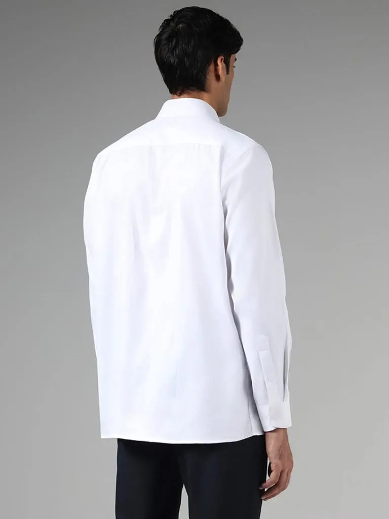 WES Formals Solid White Relaxed-Fit Shirt