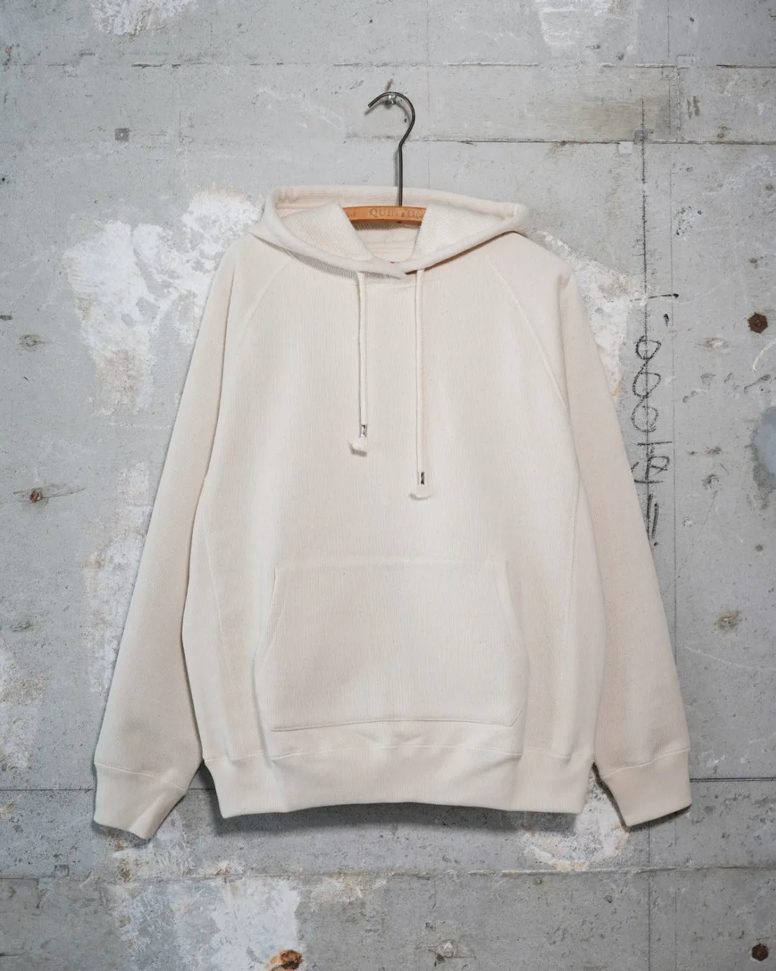 Wonder Looper 876gsm Double Heavyweight French Terry Pullover Hoodie - Ecru